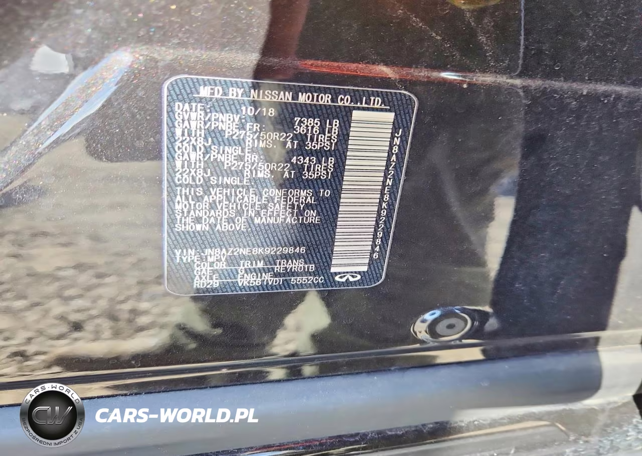 2019 Infiniti Qx80 Luxe VIN:JN8AZ2NE8K9229846 - 13