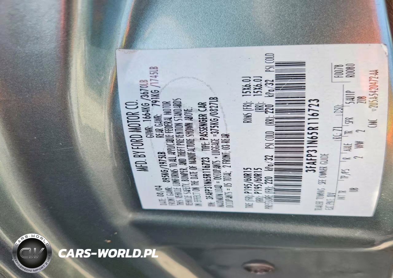 2005 Ford Focus Zx3 VIN:3FAFP31N65R116723 - 12