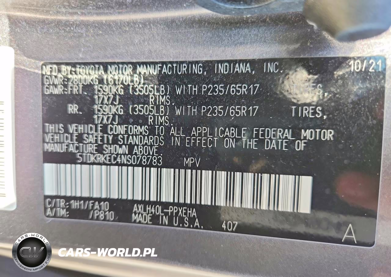 2022 Toyota Sienna Le VIN:5TDKRKEC4NS078783 - 13