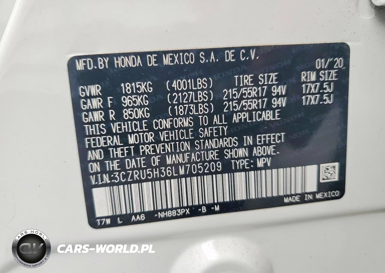 2020 Honda Hr-V Lx VIN:3CZRU5H36LM705209 - 13