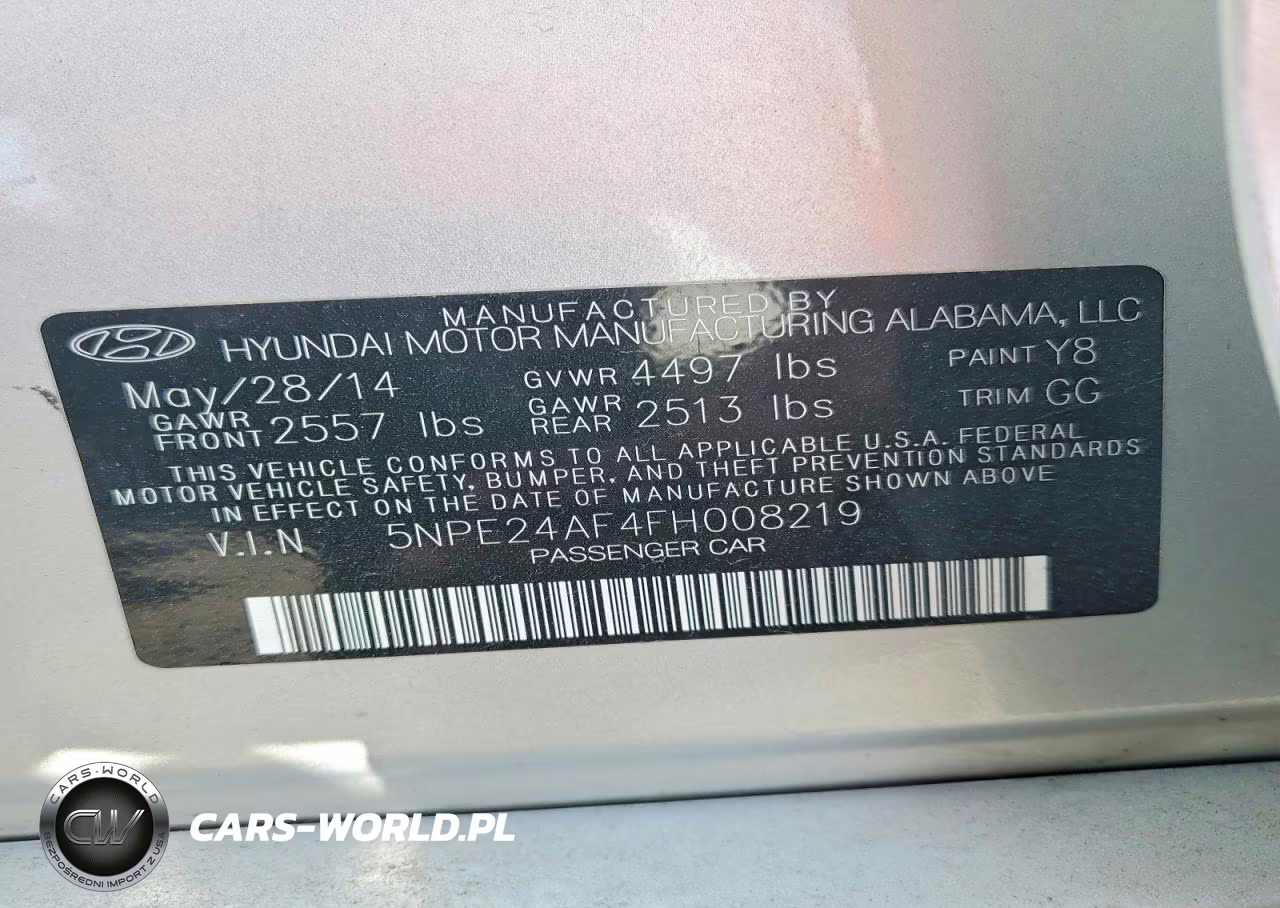 2015 Hyundai Sonata Se VIN:5NPE24AF4FH008219 - 12
