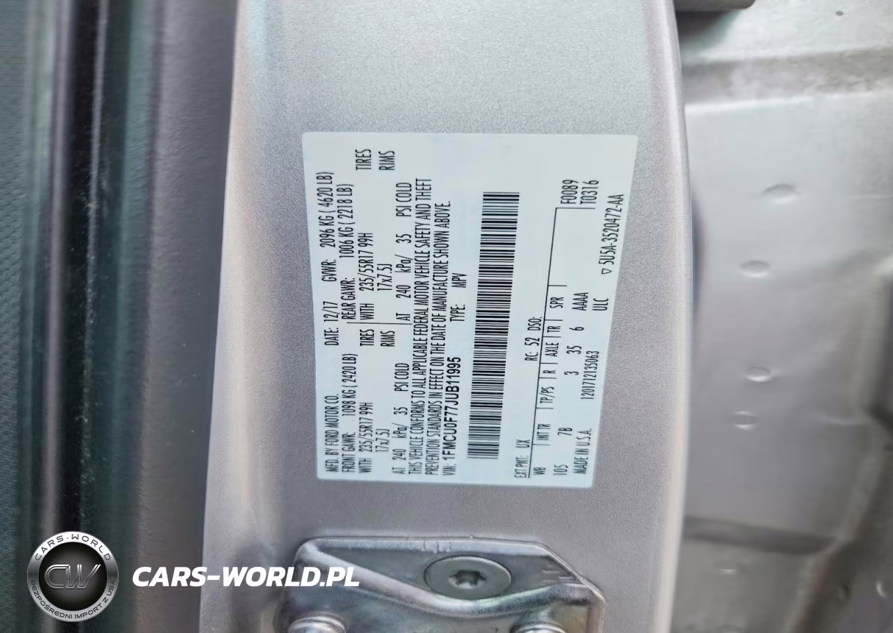 2018 Ford Escape S VIN:1FMCU0F77JUB11995 - 13