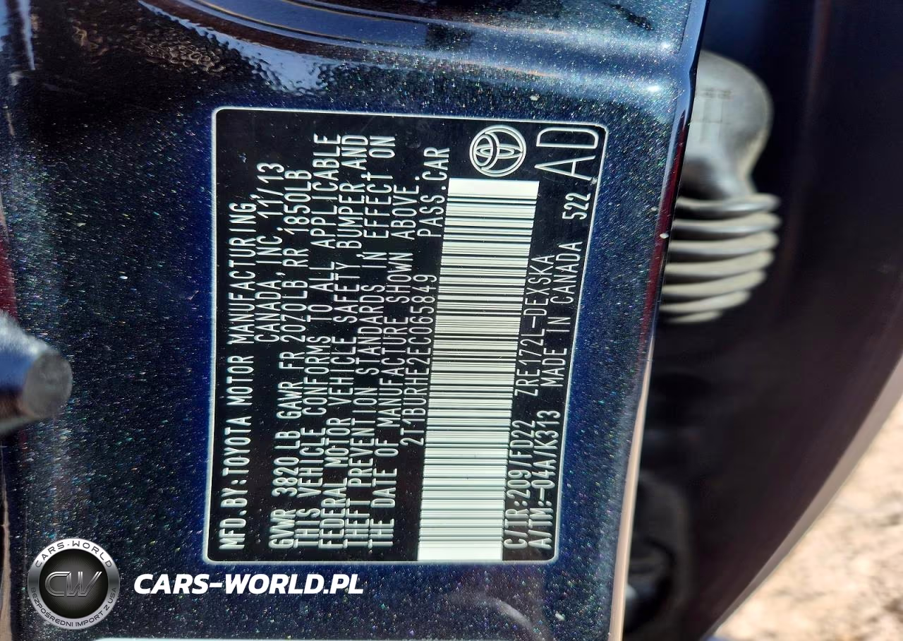 2014 TOYOTA COROLLA S PLUS VIN:2T1BURHE2EC065849 - 12