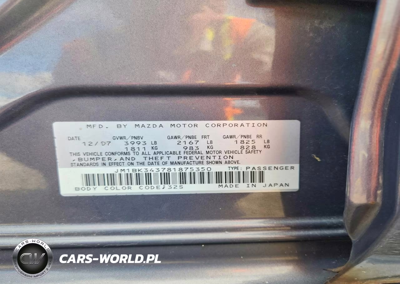 2008 Mazda 3 Hatchback VIN:JM1BK343781875350 - 12