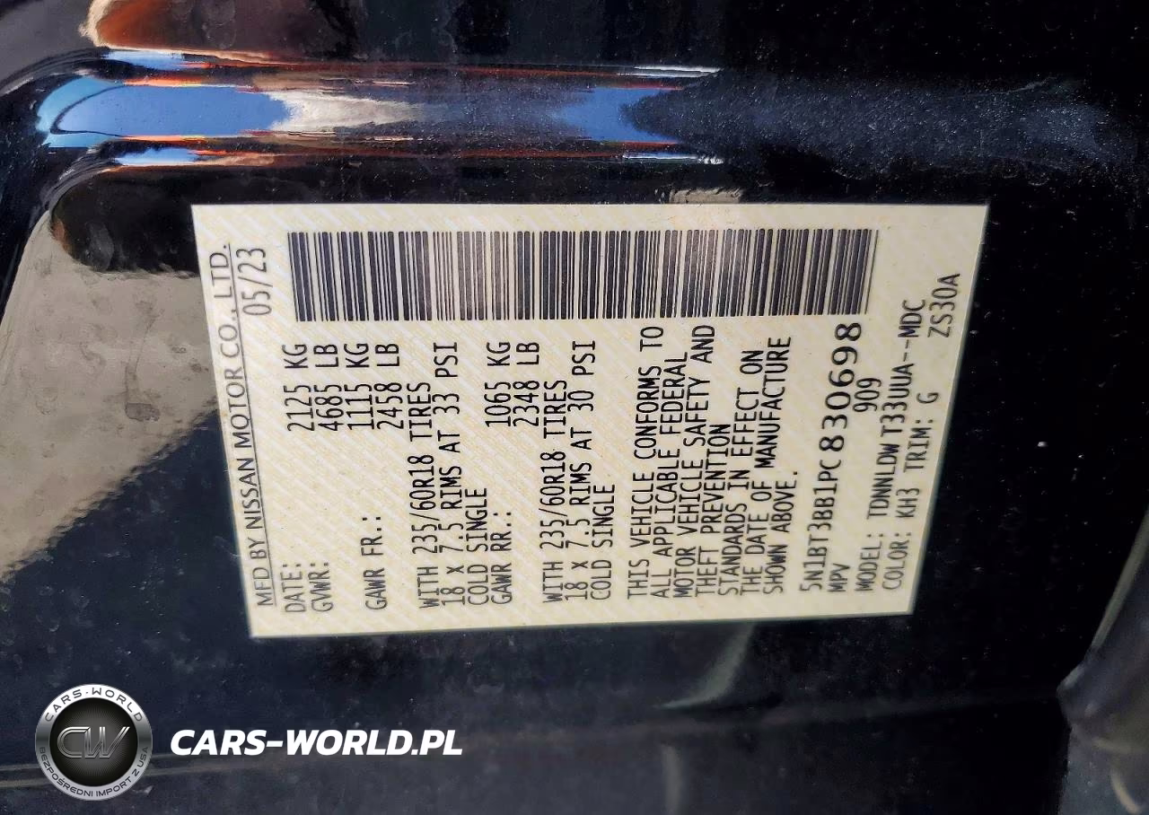 2023 Nissan Rogue Sv VIN:5N1BT3BB1PC830698 - 13