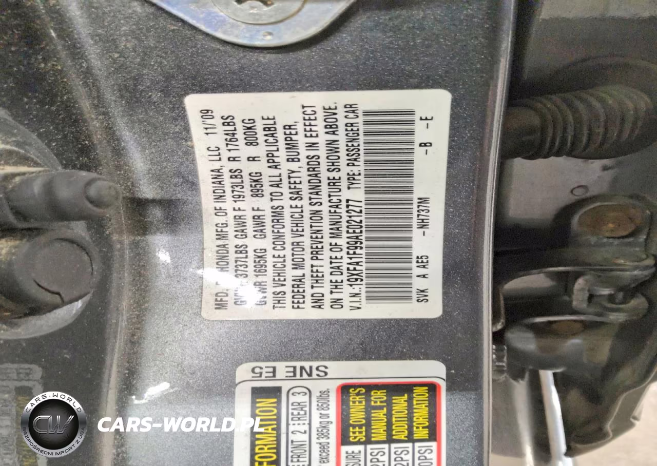 2010 Honda Civic Exl VIN:19XFA1F99AE021277 - 12