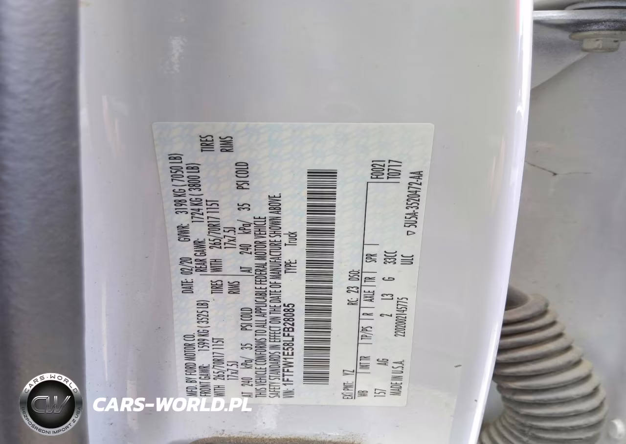 2020 Ford F150 Supercrew VIN:1FTFW1E58LFB28085 - 12