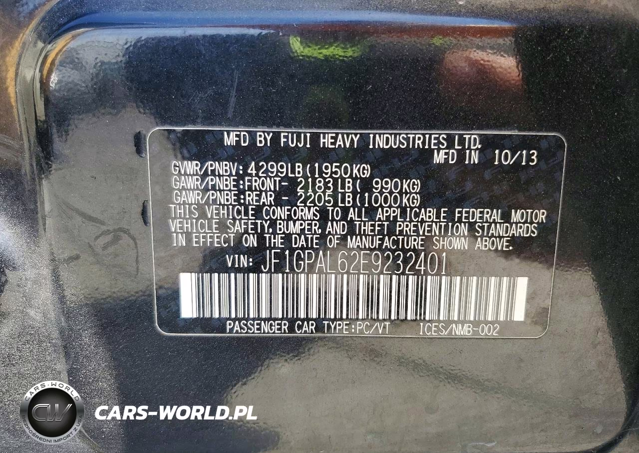 2014 Subaru Impreza Sport Premium VIN:JF1GPAL62E9232401 - 13