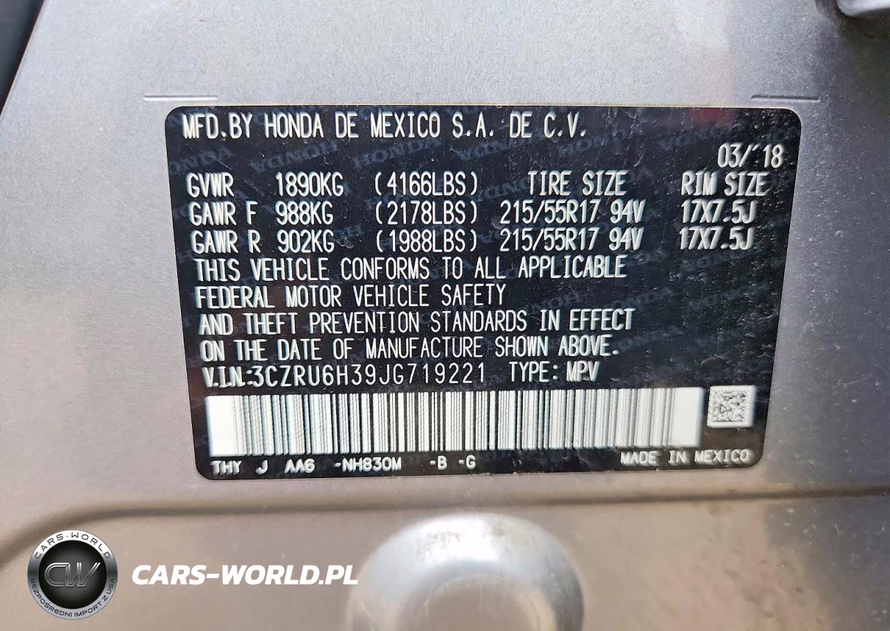 2018 Honda Hr-V Lx VIN:3CZRU6H39JG719221 - 13