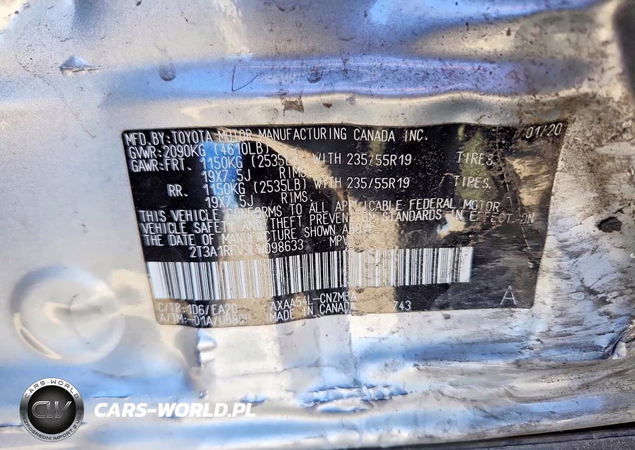 2020 Toyota Rav4 Xle Premium VIN:2T3A1RFV9LW098633 - 12
