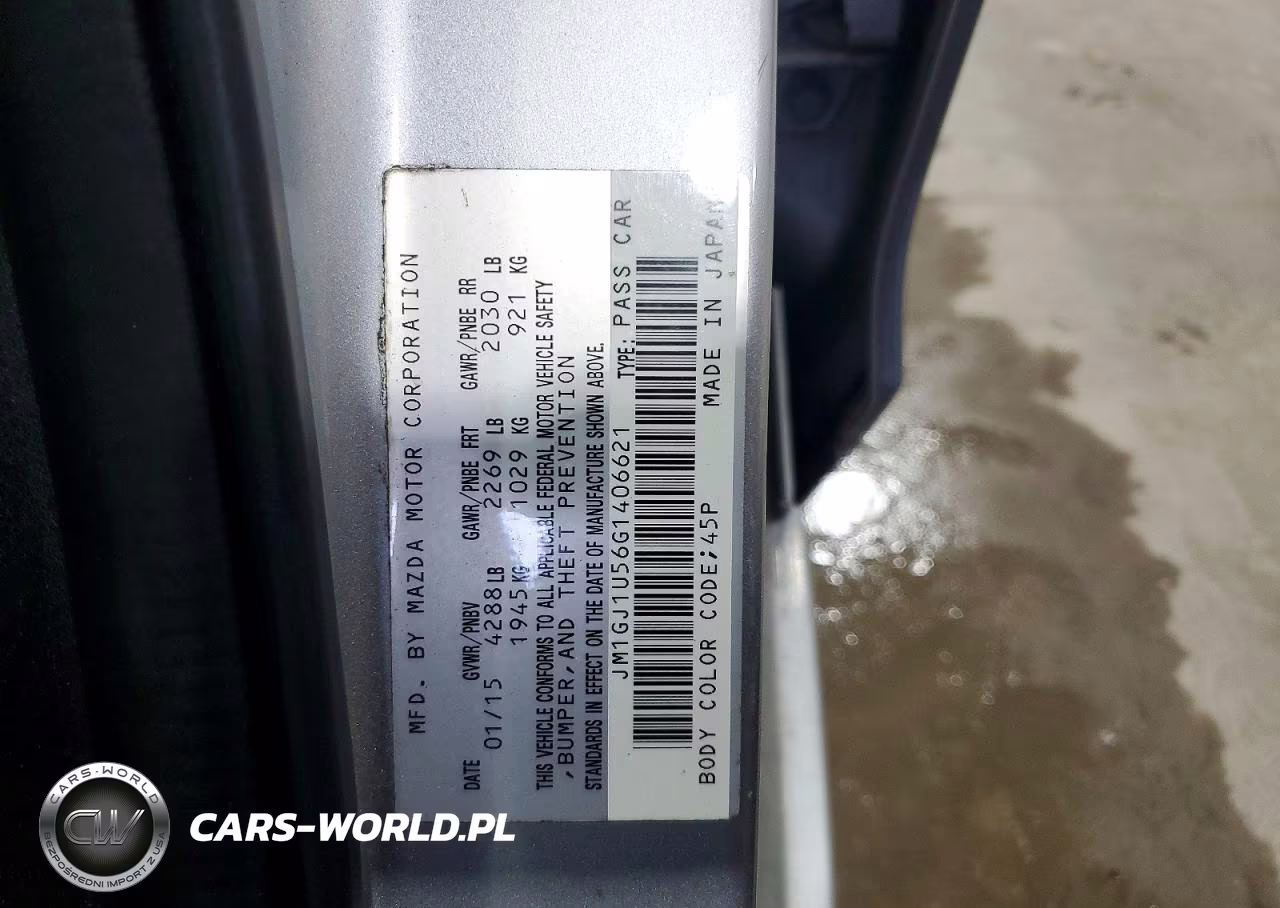 2016 Mazda 6 Sport VIN:JM1GJ1U56G1406621 - 12