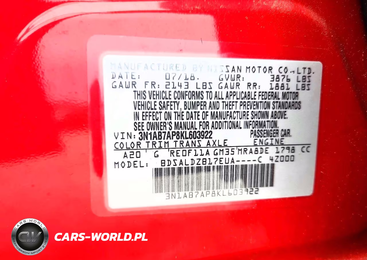 2019 Nissan Sentra Sv VIN:3N1AB7AP8KL603922 - 12