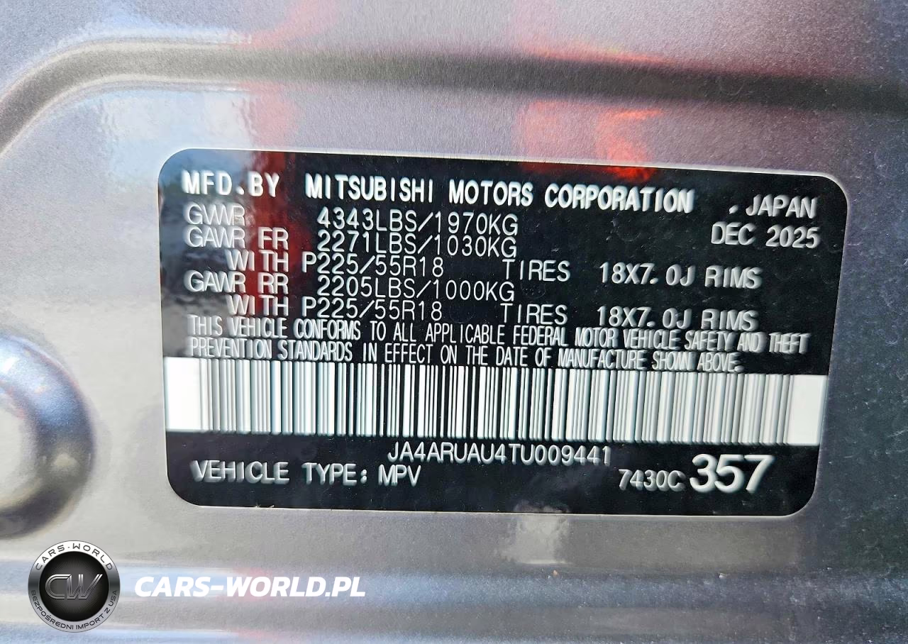 2026 Mitsubishi Outlander Sport S-Se VIN:JA4ARUAU4TU009441 - 13
