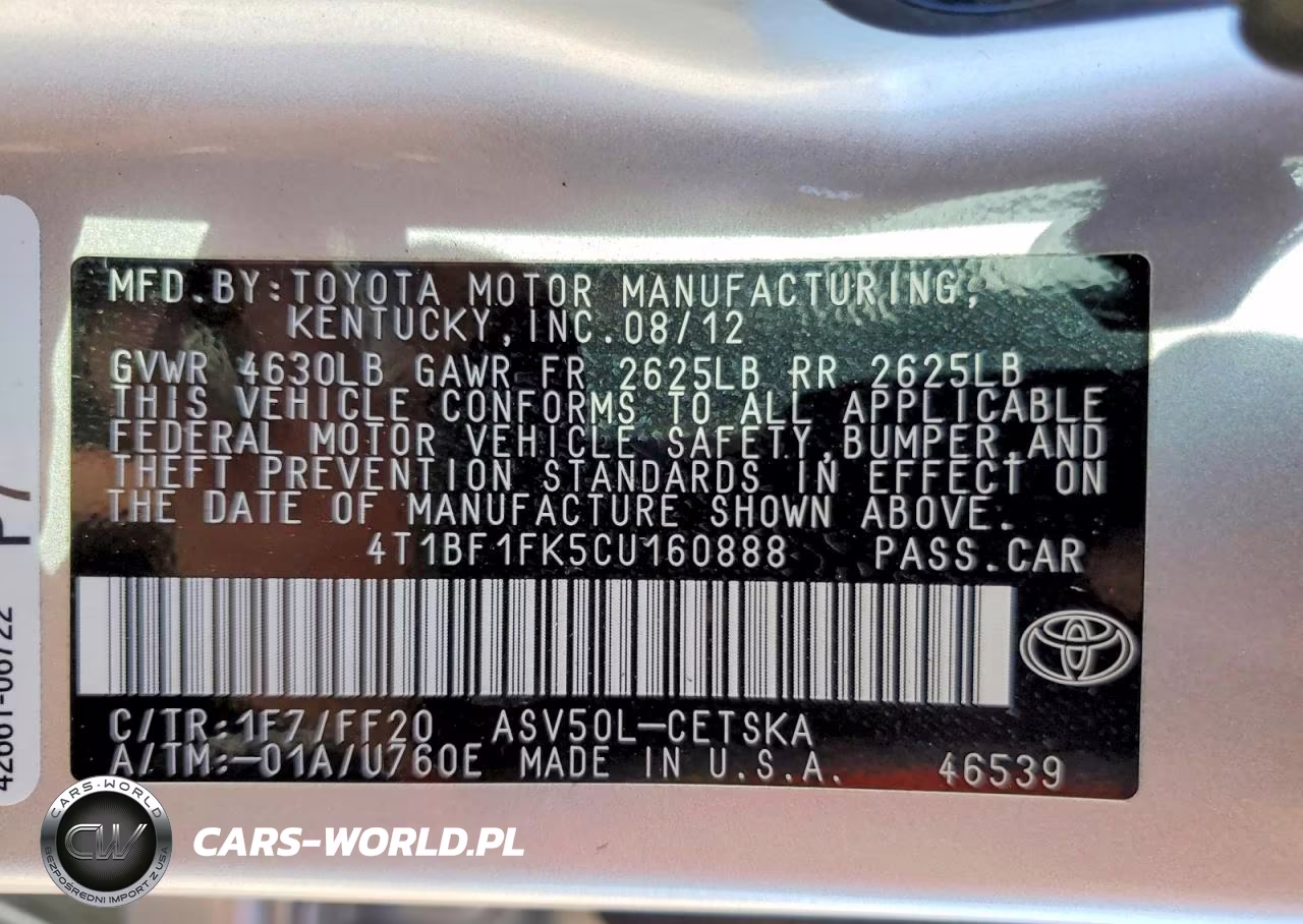 2012 Toyota Camry Se VIN:4T1BF1FK5CU160888 - 13