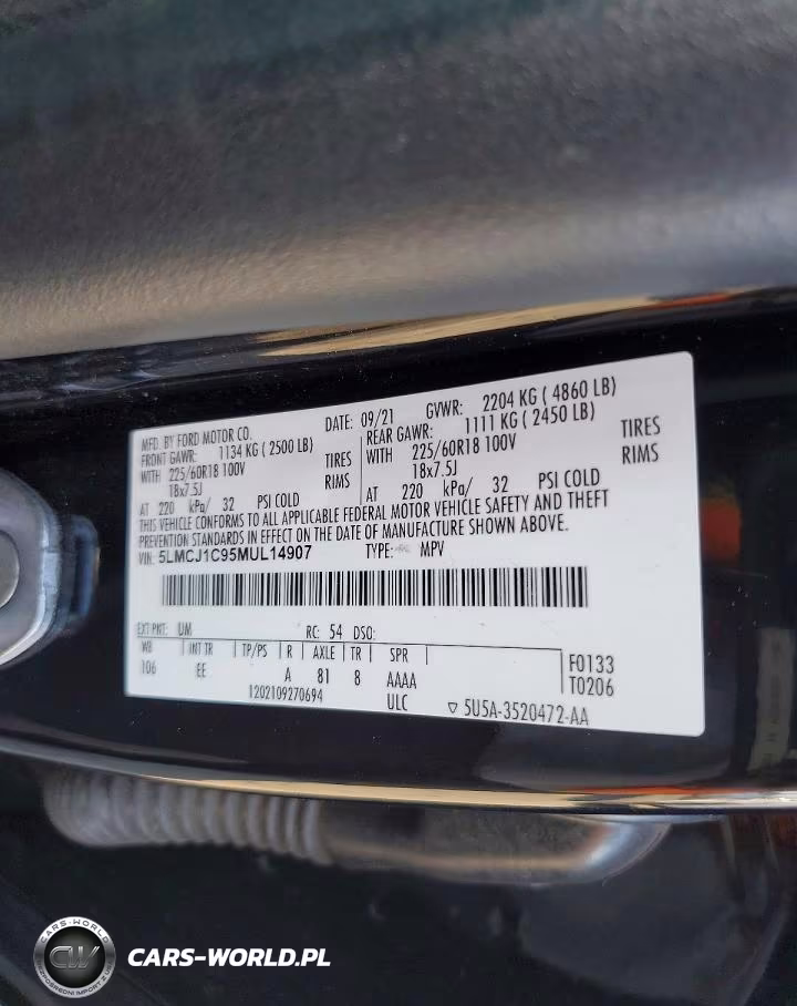 2021 Lincoln Corsair VIN:5LMCJ1C95MUL14907 - 14