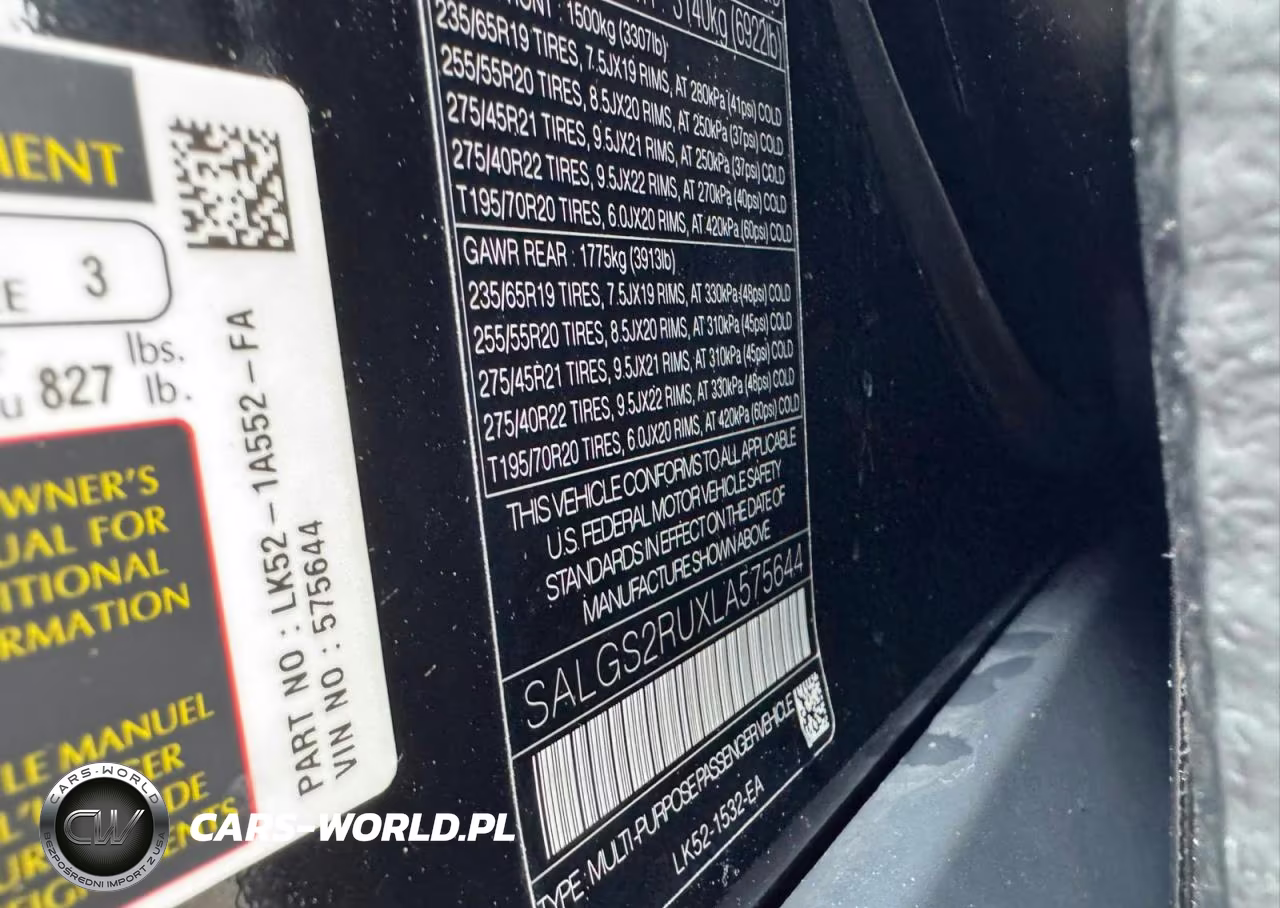 2020 Land Rover Range Rover Hse VIN:SALGS2RUXLA575644 - 10