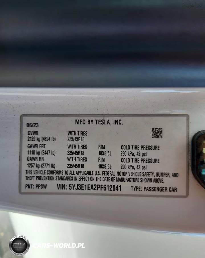 2023 Tesla Model 3 VIN:5YJ3E1EA2PF612041 - 12