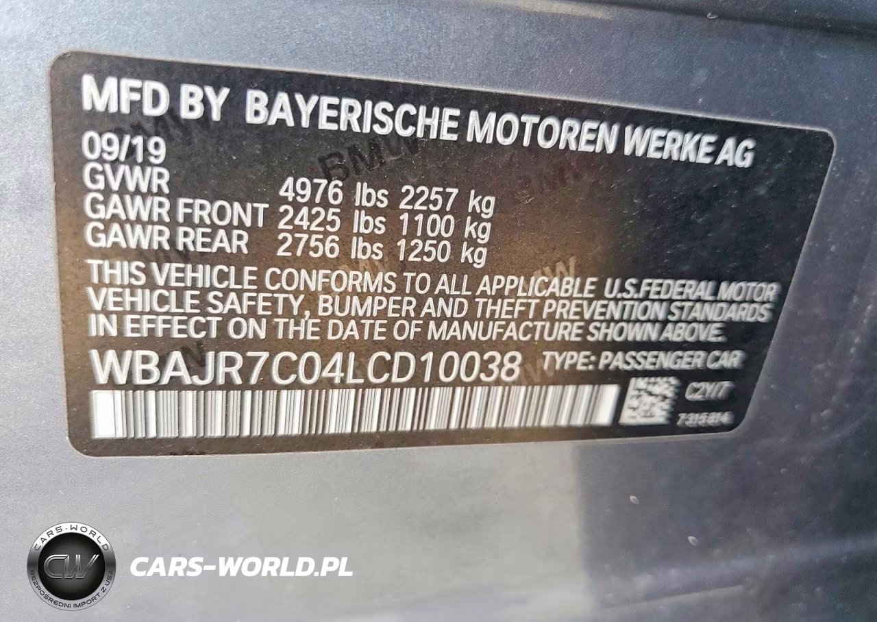 2020 BMW 530 Xi VIN:WBAJR7C04LCD10038 - 12