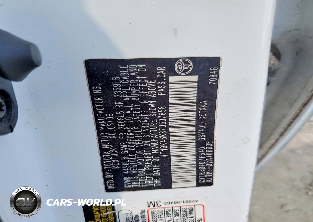 2007 Toyota Camry Le V6 VIN:4T1BK46K87U507858 - 13