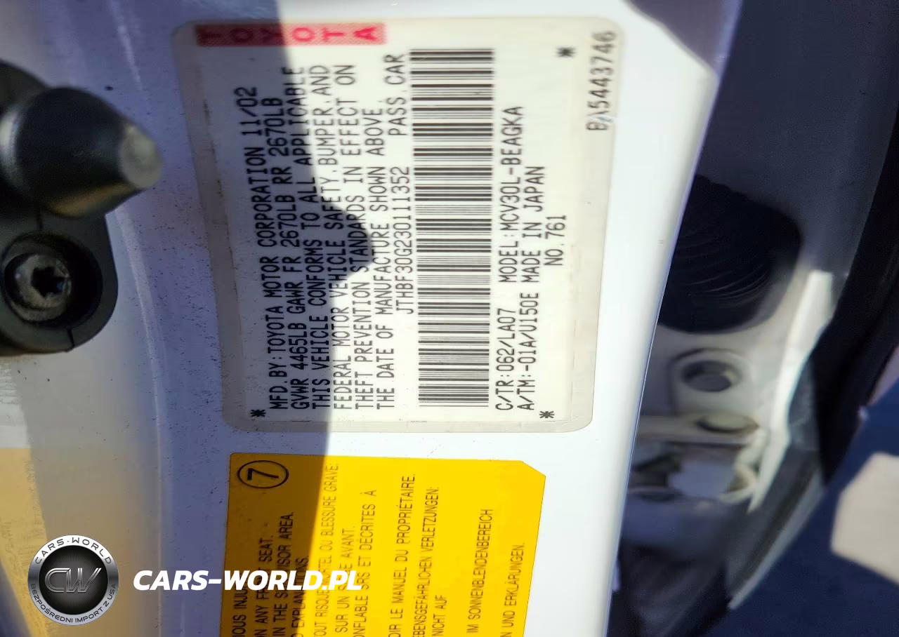 2003 Lexus Es 300 VIN:JTHBF30G230111352 - 12