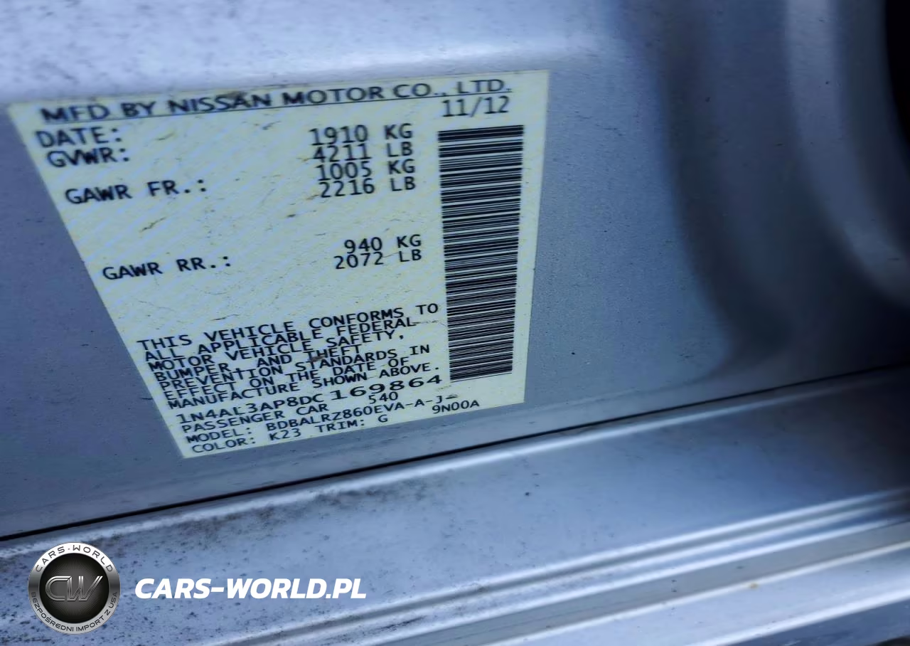 2013 Nissan Altima 2.5 VIN:1N4AL3AP8DC169864 - 12