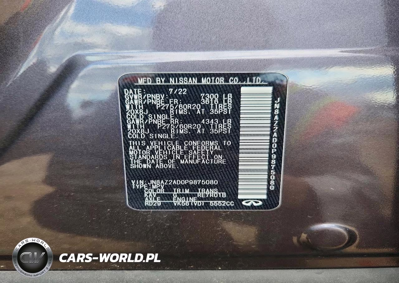2023 Infiniti Qx80 Luxe VIN:JN8AZ2AD0P9875080 - 14