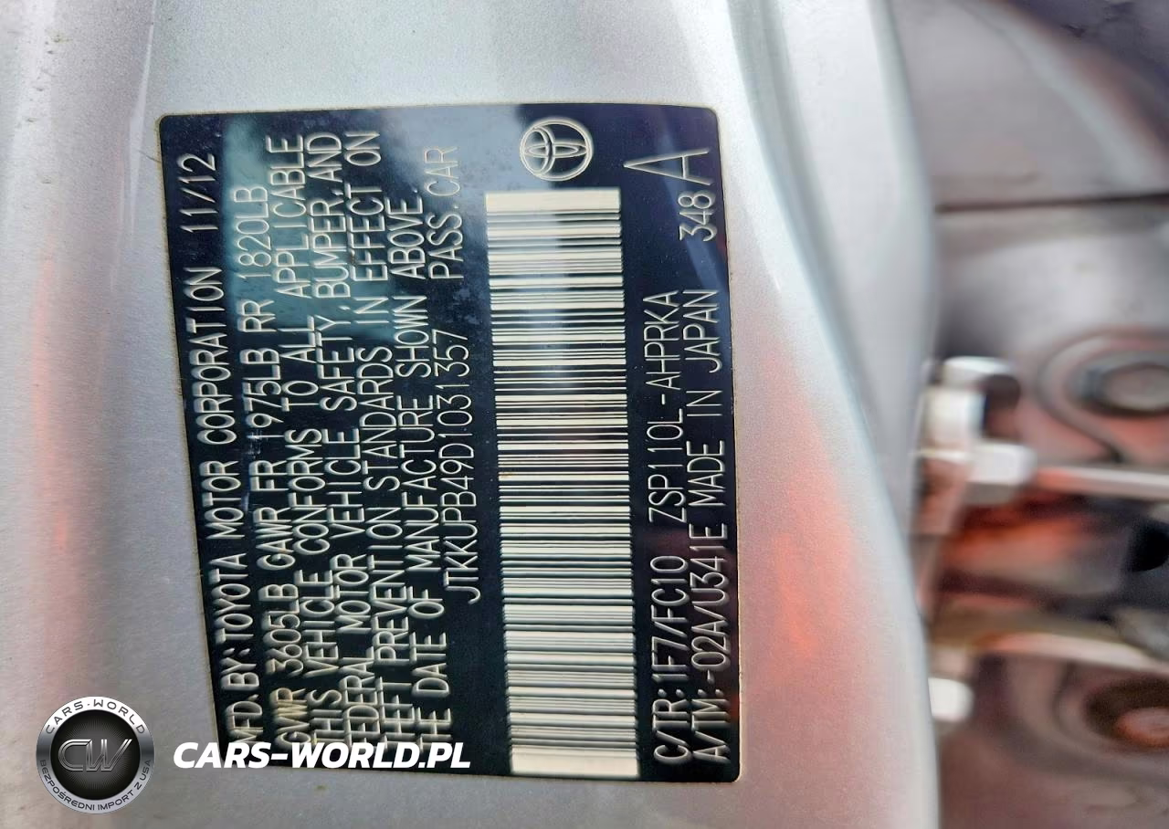 2013 Scion Xd Base VIN:JTKKUPB49D1031357 - 13