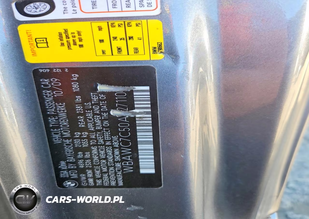 2010 BMW 335 Xi VIN:WBAWC7C50AE271109 - 12
