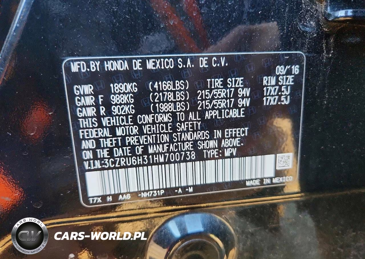 2017 Honda Hr-V Lx VIN:3CZRU6H31HM700738 - 13