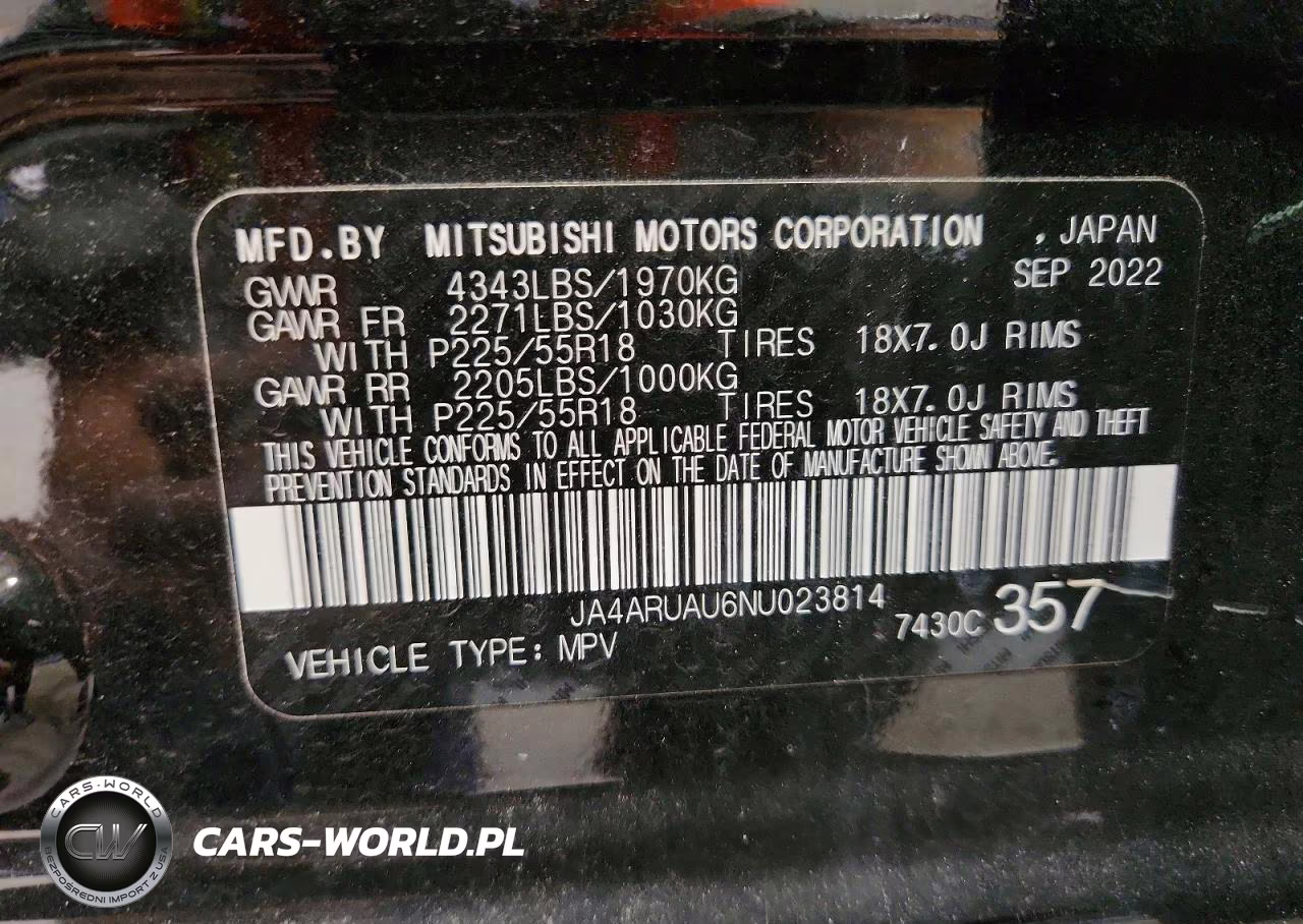 2022 Mitsubishi Outlander Sport Es VIN:JA4ARUAU6NU023814 - 14