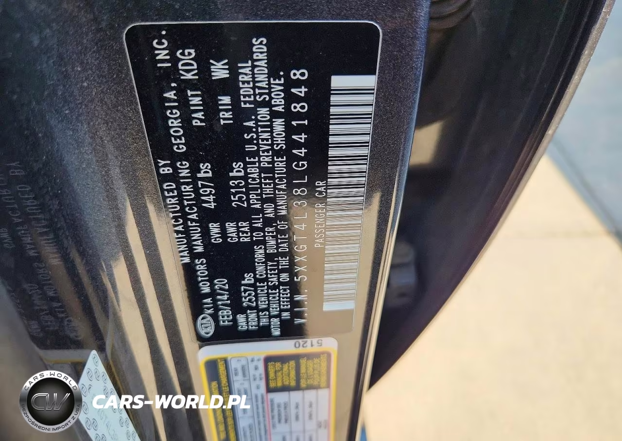 2020 Kia Optima Lx VIN:5XXGT4L38LG441848 - 13