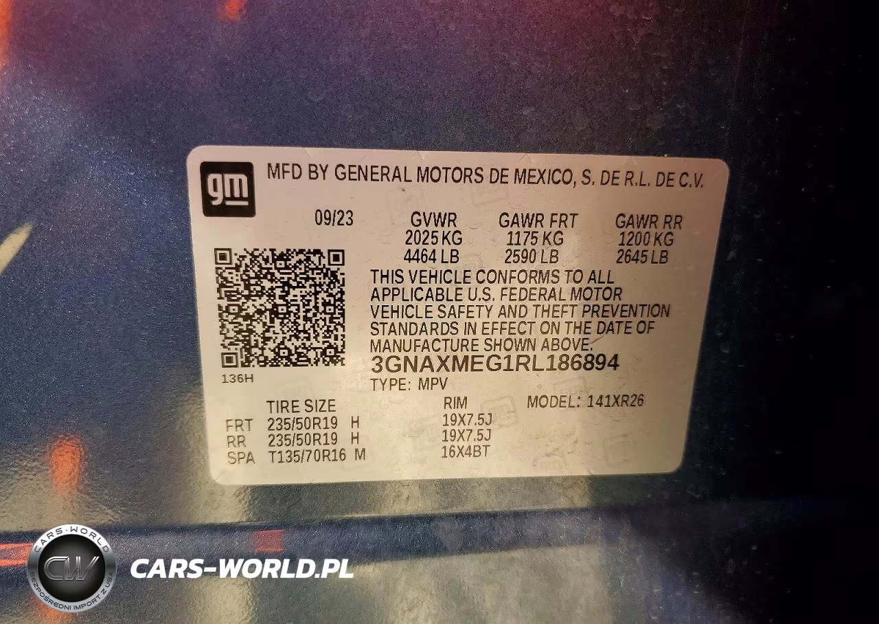 2024 Chevrolet Equinox Rs VIN:3GNAXMEG1RL186894 - 14