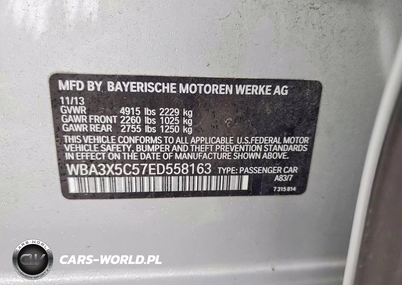 2014 BMW 328 Xigt VIN:WBA3X5C57ED558163 - 12