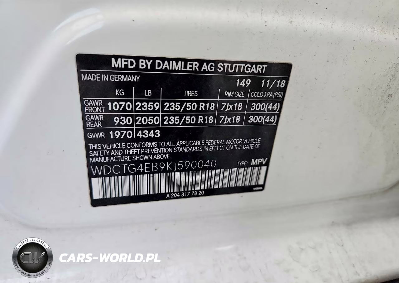 2019 Mercedes-Benz Gla 250 VIN:WDCTG4EB9KJ590040 - 12