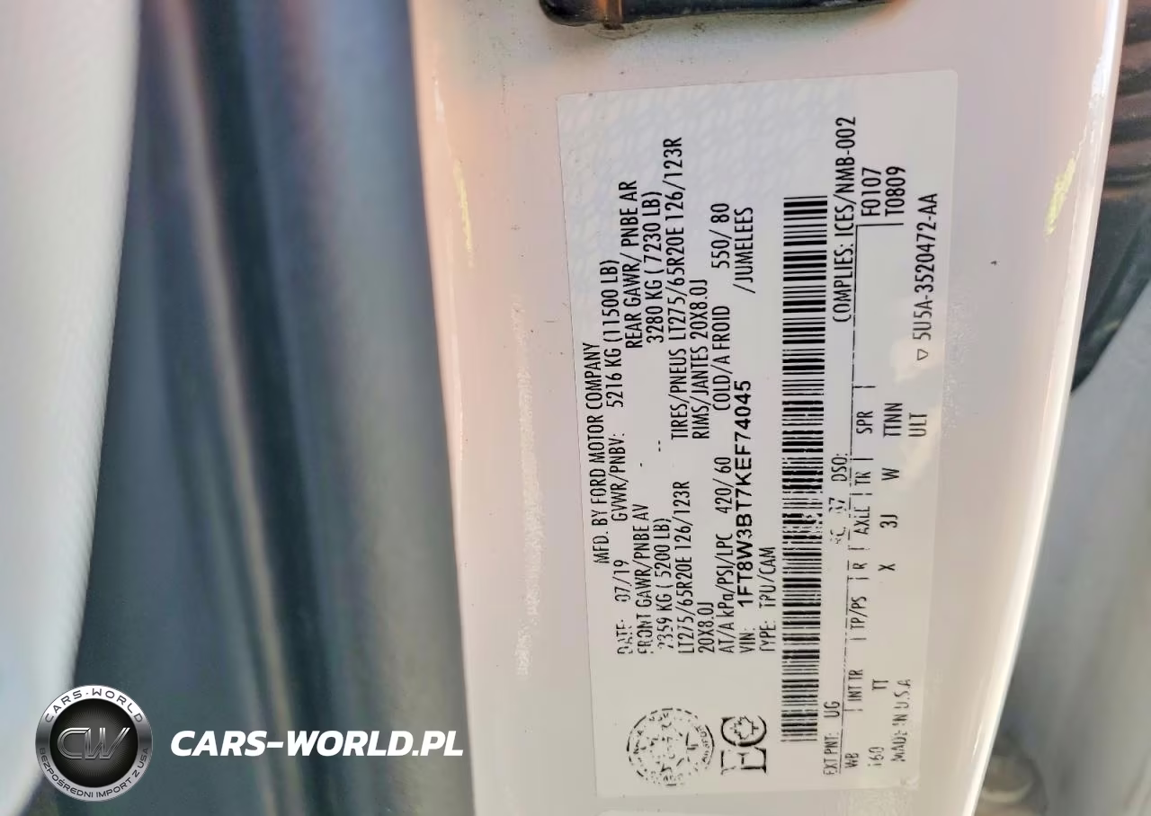 2019 Ford F350 Super Duty VIN:1FT8W3BT7KEF74045 - 13