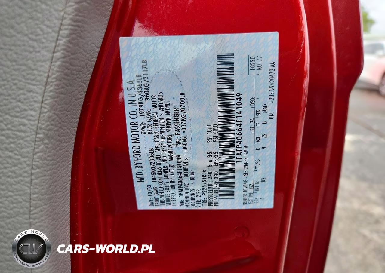 2004 Ford Mustang Base VIN:1FAFP40664F141049 - 12