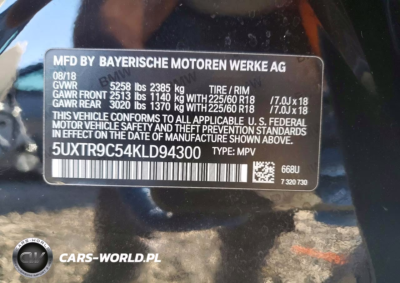 2019 BMW X3 xDrive30I VIN:5UXTR9C54KLD94300 - 14