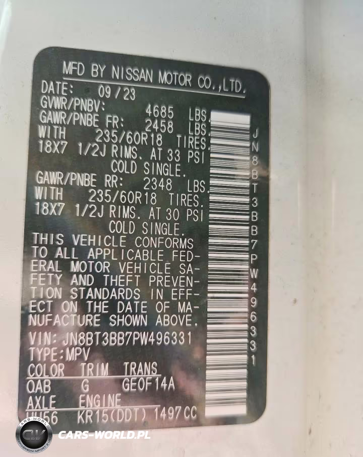 2023 Nissan Rogue Sv VIN:JN8BT3BB7PW496331 - 14