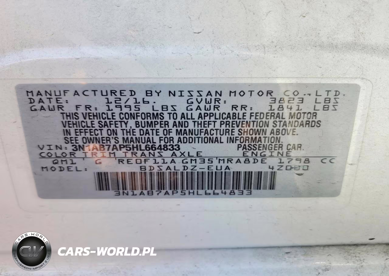 2017 Nissan Sentra Sv VIN:3N1AB7AP5HL664833 - 13