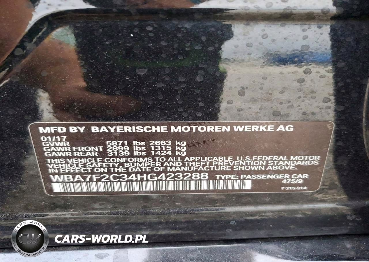 2017 BMW 750 Xi VIN:WBA7F2C34HG423288 - 12