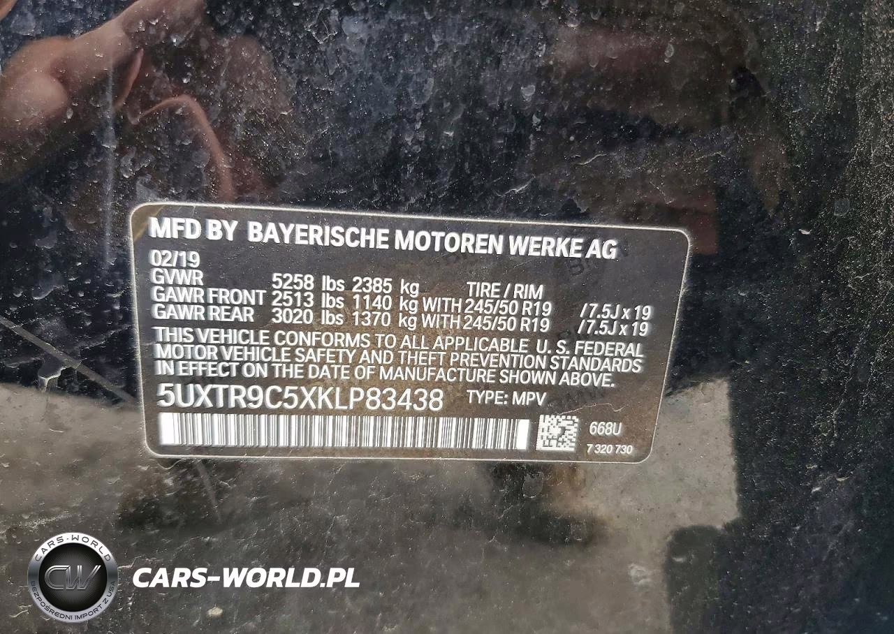 2019 BMW X3 xDrive30I VIN:5UXTR9C5XKLP83438 - 13