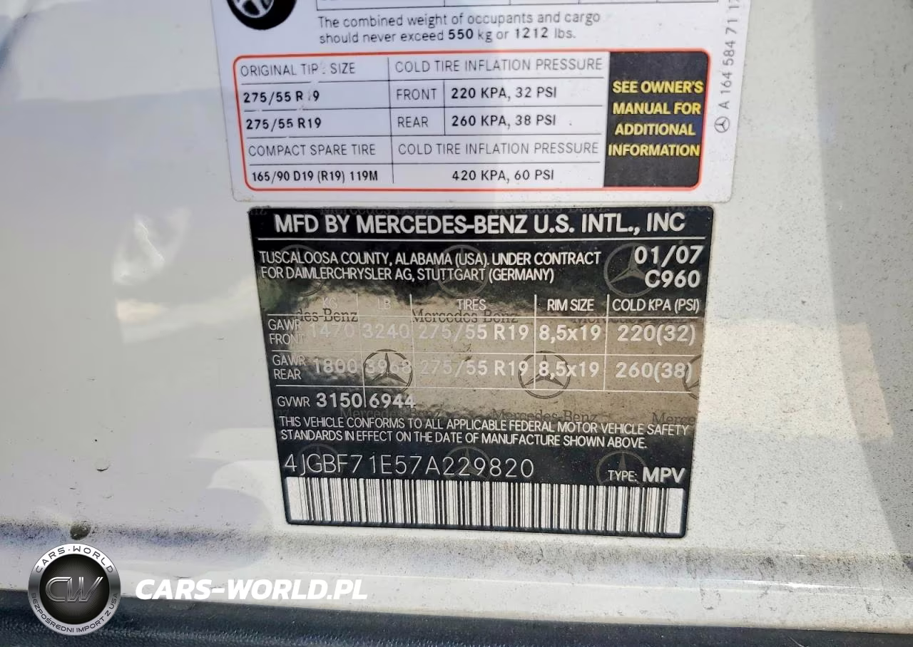 2007 Mercedes-Benz Gl 450 4Matic VIN:4JGBF71E57A229820 - 13