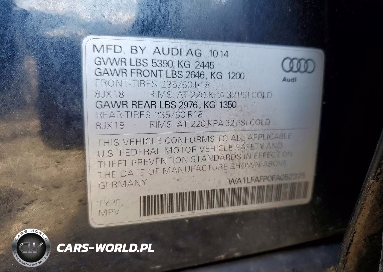 2015 Audi Q5 Premium Plus VIN:WA1LFAFP0FA052375 - 13