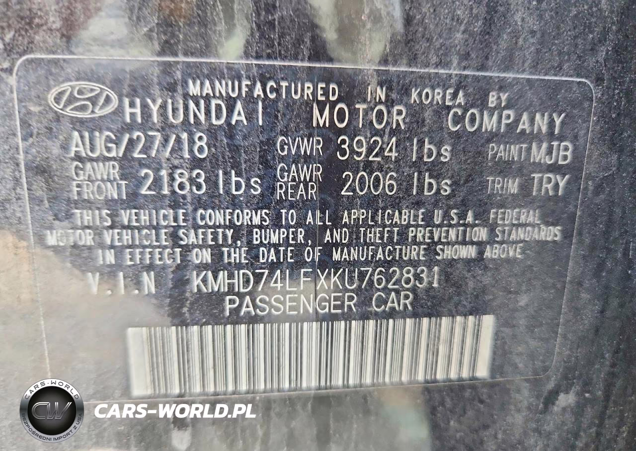 2019 Hyundai Elantra Se VIN:KMHD74LFXKU762831 - 12