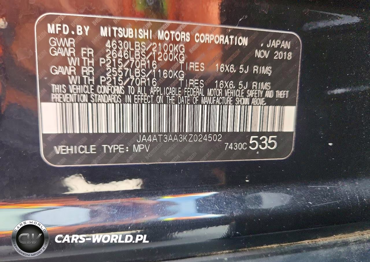 2019 Mitsubishi Eclipse Cross Es VIN:JA4AT3AA3KZ024502 - 13
