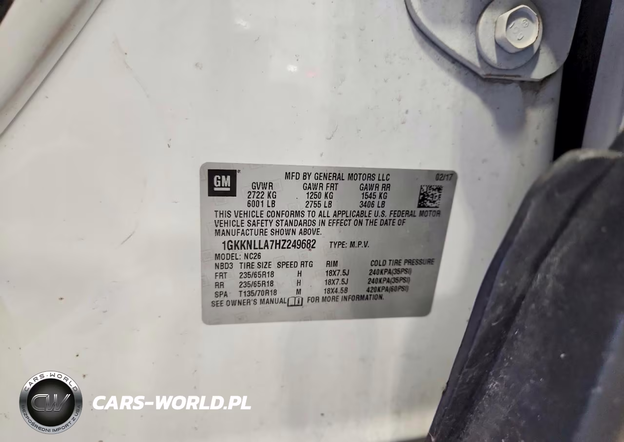 2017 GMC Acadia Sle VIN:1GKKNLLA7HZ249682 - 13