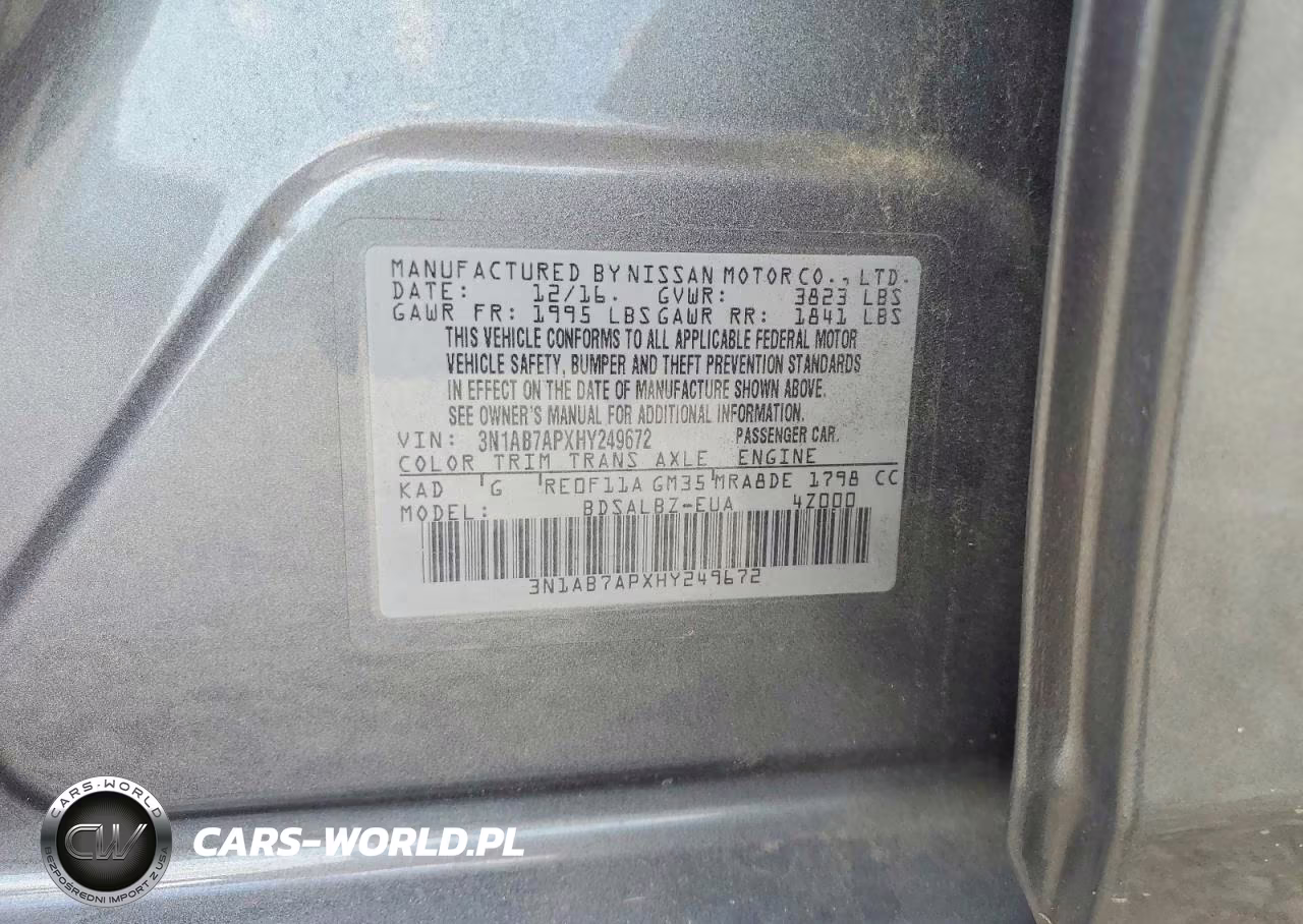 2017 Nissan Sentra S VIN:3N1AB7APXHY249672 - 12
