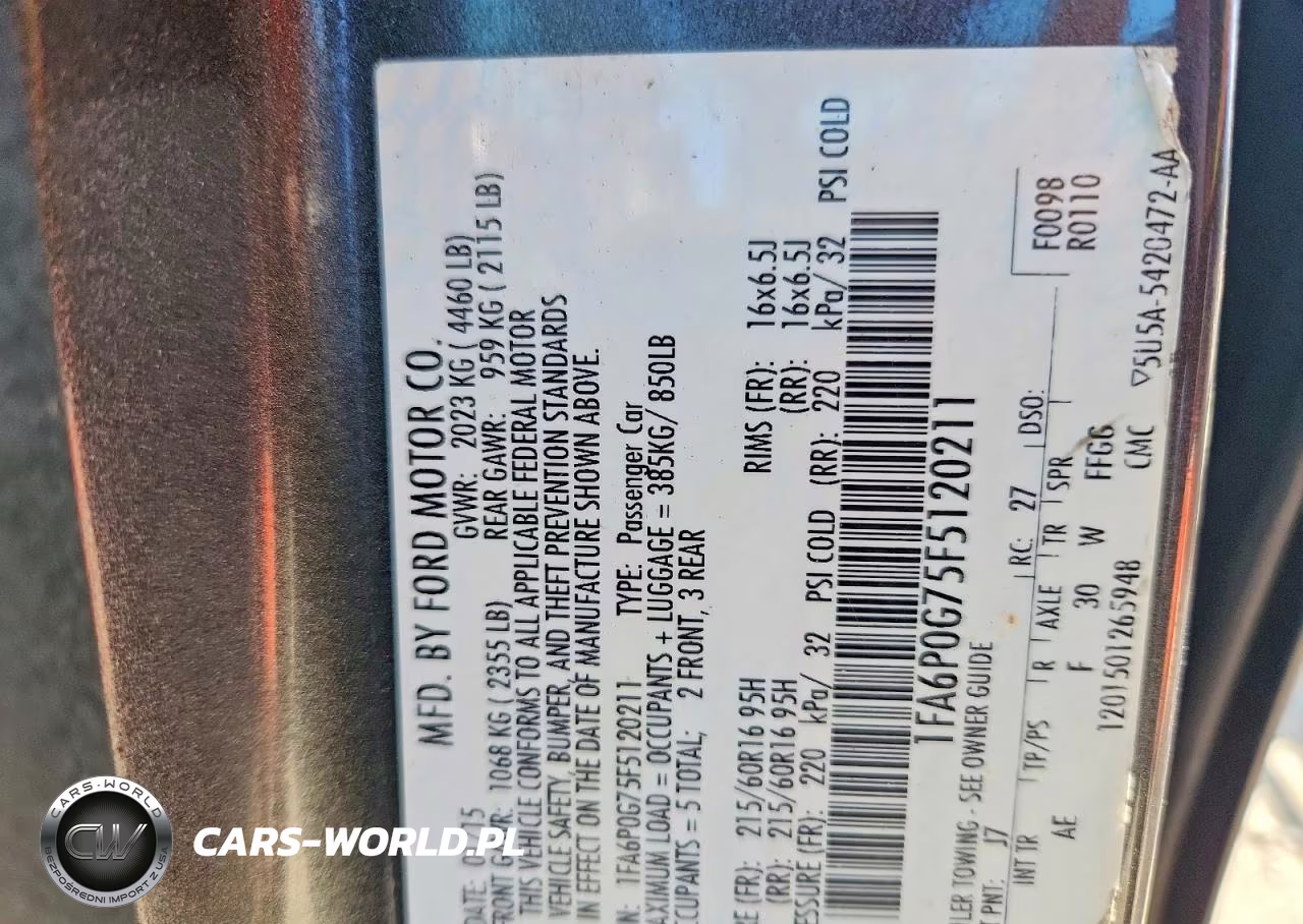 2015 Ford Fusion S VIN:1FA6P0G75F5120211 - 12