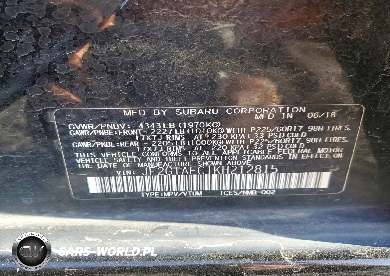 2019 Subaru Crosstrek Premium VIN:JF2GTAEC1KH212815 - 13