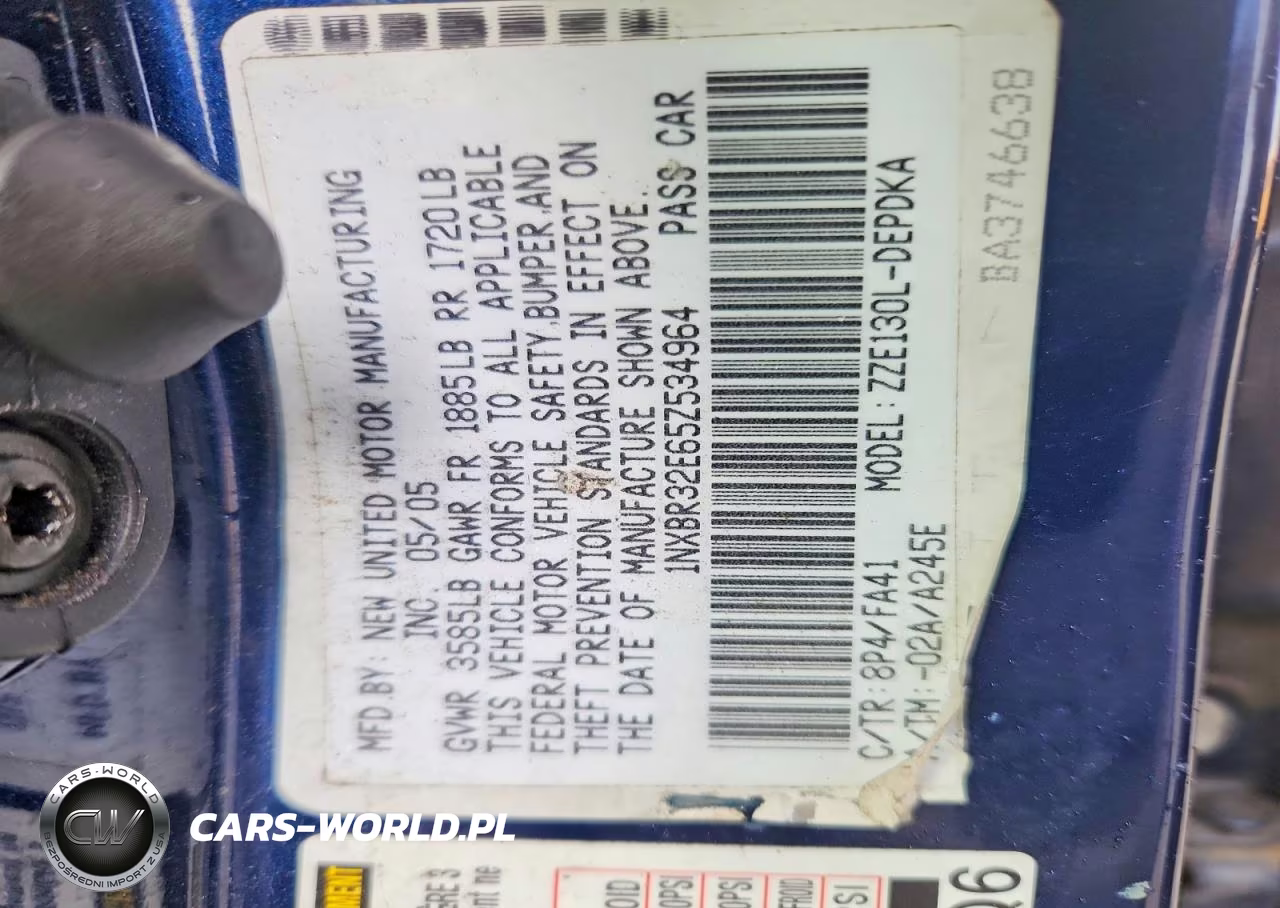 2005 Toyota Corolla Ce VIN:1NXBR32E65Z534964 - 12